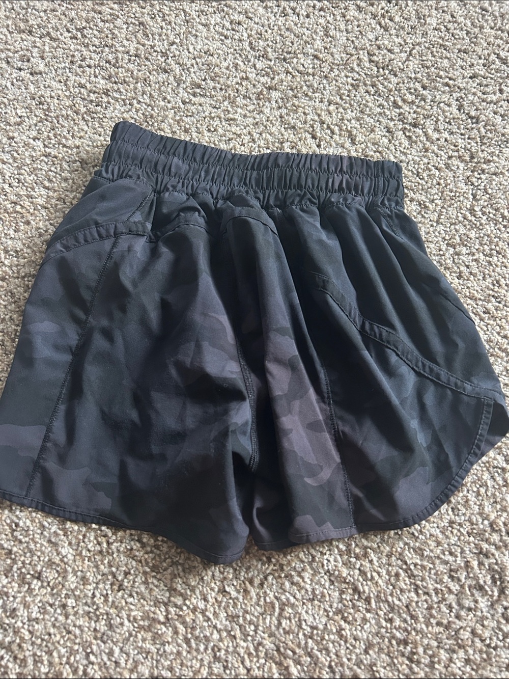 lululemon athletica Black Camo Athletic Shorts Size 4, Track that shorts